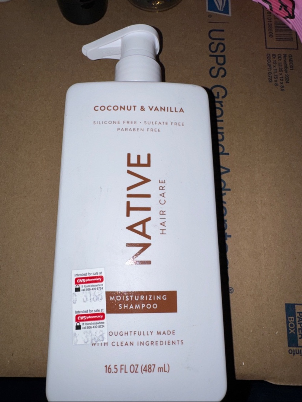 Native Coconut & Vanilla Moisturizing Shampoo - White with Copper-Beige Accents
